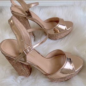 Rose Gold Open Toe Ankle Strap